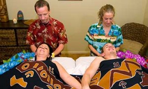 Couple getting massage at Phoenix, AZ area day spa