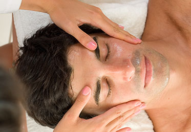 Man getting spa facial in Scottsdale day spa